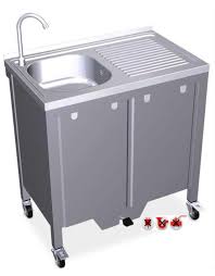 How do you clean a stainless steel kitchen sink? Mobile And Autonomous Sink With 1 Tank And Drain Board Inox Rvs For Food Industry