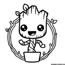 Baby Groot Coloring Page Free Baby Groot Drawing Coloring Pages Cricut Projects Vinyl