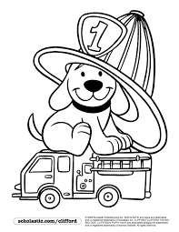 Firedog Clifford Coloring Page Fire Safety Preschool Fire Prevention Fire Safety