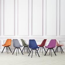 Black metal dining room chairs. Buy Four Velvet Dining Chairs With Black Metal Legs Tulip Pyramid Chairs Online In Taiwan 164681919431