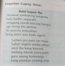 Check spelling or type a new query. Nilai Karakter Apa Kang Bisa Dituladhanut Geguritan Gagrag Anyar Kasebut Brainly Co Id