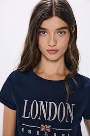 Springfield Camiseta para Mujer, Azul Marítimo, XS: Amazon.es: Moda