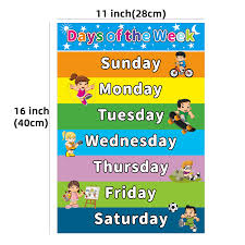 Days of the week chart. Day Of The Week Educational Canvas Painting Poster For Toddlers Kid Room Kindergarten Classrooms Decor Learning Charts Wall Art Painting Calligraphy Aliexpress