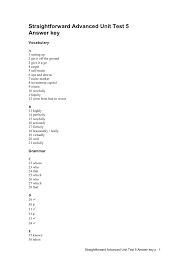 Straightforward advanced unit test 5 answer key. Unit Test 5 Answer Key