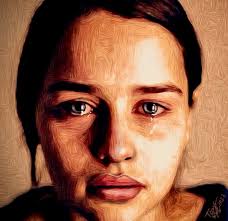 Artist sharing emotional artwork for reflection