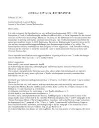 Journal Revision Letter Sample