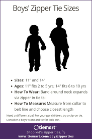 Boys Tie Sizes And Lengths Size Chart Shop At Tiemart