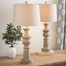 Distressed Cream Table Lamps Set Of 2 Kirklands Cream Table Lamps Farmhouse Table Lamps Farmhouse Lamps
