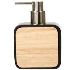 Distributeur De Savon Noir Et Bois Porte Savon Et Distributeur Accessoires De Salle De Bain Et Wc Decoration Gifi Distributeur Savon Accessoires Salle De Bain Savon