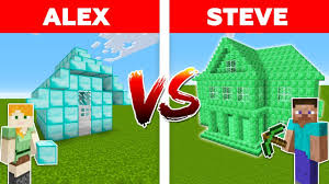 Minecraft diamond house mod / spawn instant diamond structures !! Minecraft Alex Vs Steve Diamond House Vs Emerald House Battle Minecraft Animation 9 Minecraft Videos