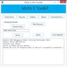 Regresamos a la pagina de desbloqueo de morola y pegamos esa linea alfanumérica obtenida en la casilla can my device be unlocked?, aceptamos los términos y . Moto E 2nd Gen 2015 Toolkit One Click Unlock Relock Bootloader Root