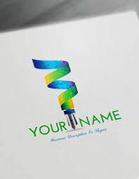 3d Fountain Pen Logo Design Maker Free Logo Maker Online Design Maker Logo Maker Logo Design
