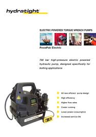 Air hydraulic torque wrench pump. Broschure Drehmomenttechnik Hydratight Pdf Katalog Technische Unterlagen Prospekt