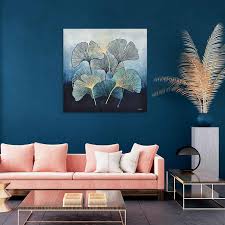 Tableau quadriptyque xxl 160x100 tour eiffel en noir et blanc 4 toiles. Tableau Salon Moderne Tableau Deco Bleu Et Dore Pas Cher Muraem Tableau Deco Salon Tableaux Deco Idee Peinture Salon