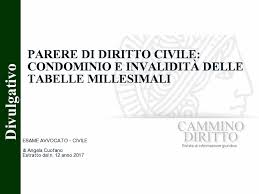 Parere Di Diritto Civile Condominio E Invalidita Delle Tabelle Millesimali