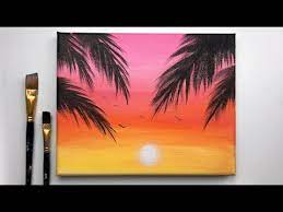Sunset painting easy for beginners | easy watercolor sunset painting demonstration. Simple Sunset Acrylic Painting For Beginners Painting On Canvas Step By Step Youtube