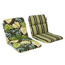 Pillow Perfect Outdoor Green Brown Tropical Striped Reversible Chair Cushion Rounded By Pillow Perfe Patio Chair Cushions Outdoor Chair Cushions Patio Pillows