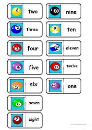 Numbers Domino English Worksheets For Kids English Lessons Teaching English