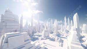 白い塔と空のある未来都市, D イラストレーション, 晴れた日の白い未来都市, 空の背景背景画像素材無料ダウンロード - Pngtree