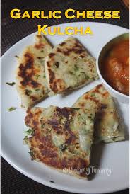 Cheese Garlic Kulcha Recipe Garlic Cheese Stuffed Kulcha Recipe Recipe Kulcha Recipe Recipes Paratha Recipes
