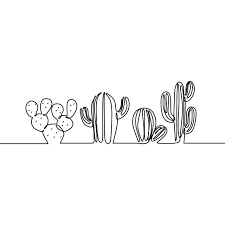 ✓ free for commercial use ✓ high quality images. Continuous Line Drawing Of Vector Set Of Cute Cactus Black And White Sketch House Plants Isolated On White Background Potted Cactus Single Line Hand Drawn Illu Continuous Line Drawing Black And