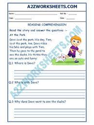 Grade 2 english comprehension worksheet A2zworksheets Worksheet Of English Comprehension 04 Comprehension Reading English