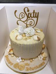 Elegant 60th Birthday Cakes For Ladies Elegant 60th Birthday Drip Cake Birthday Drip Cake Celebration Cakes Drip Cakes