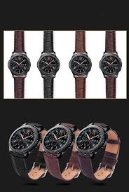 Curea Piele Naturala Aspect Croco Samsung Galaxy Watch 46mm Samsung Gear S3 Classic S3 Frontier 22mm Rops By Qialino Negru