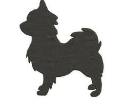Long Haired Chihuahua Silhouette Embroidery Design In 2 Sizes Instant Download Dog Outline Chihuahua Tattoo Chihuahua Drawing