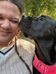 Chance (white) and George ( Shepherd) Then them with their walker after the  New Orleans snow