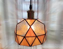 Stained Glass Geometric Ceiling Lamp Glass Chandelier Contemporary Lampshade Tiffany Technique Pendan Geometric Ceiling Lamp Ceiling Lamp Ceiling Lamps Bedroom