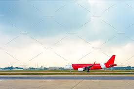 As daily temperatures increase above standard day conditions, additional runway Airplane Runway Airport Departure Red Airplane Skyline Departures