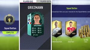 Объединенный режим карьеры # 23 в fifa 18 манчестер. Fifa 18 Squad Battles Rewards Week 1 Ft 99 Pro Player Griezmann Team Griezmann Squad Fifa
