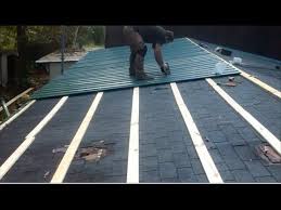Metal Roof Over Shingles On A Mobile Home By Myself Youtube Metal Roof Over Shingles Metal Roof Installation Mobile Home Roof