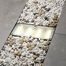 Solar lights for stone wall. Amazon Com Solar Brick Landscape Path Light 8x4 Recessed Polyresin Paver 12 Warm White Leds Waterproof Outdoor Use No Wires Or Plugs Rechargeable Battery Included Garden Outdoor