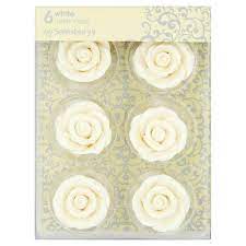 With our money back guarantee, our customers have the right to request and get a refund at any stage of their order in case something goes wrong. Sainsbury S Cake Decorations White Lustre Roses X6 Sainsbury S