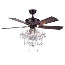 Havorand 52 Inch 5 Blade Ceiling Fan Crystal Chandelier Walmart Com Walmart Com