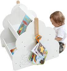 Amazon Com Labebe Baby Wooden Bookshelf Kids Bookshelf With Wheels For 1 Year Up Book Rack Wood Kid Bookcase Children Bookshelf Toddler Book Case Children Book Display Self Infant Book Toy Storage White Home Kitchen