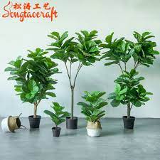 Wholesale Fake Ficus Lyrata Fiddle Fig Tree 60cm 45cm 125cm 150cm 180cm Artificial Plant Tree With Pot For Indoor D Trees To Plant Clematis Trellis Bonsai Tree