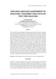 English as a global language is. Pdf English Language Assessment In Malaysia Teachers Practices In Test Preparation