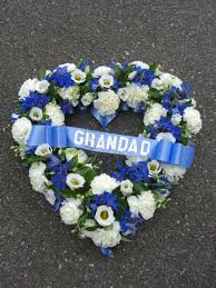 Check spelling or type a new query. Blue And White Heart With Silver Lettering Funeral Flowers Funeral Flower Arrangements Funeral Floral Arrangements