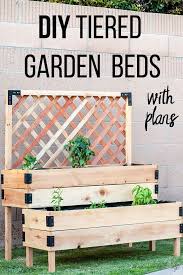 Diy Tiered Raised Garden Bed Full Tutorial And Plans Diy Raised Garden Raised Garden Bed Plans Raised Garden Beds Diy