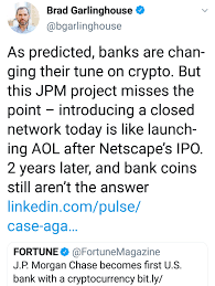 Want to add to the discussion? The Gloves Are Off Ripple Laying Into J P Morgan As They Enter The Crypto Space Cryptocurrency