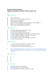 English File third edition Upper-intermediate Student s Book answer key. 1A  Page 4 Exercise 1b - Studocu