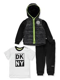 dkny baby boys fleece contrast 3 piece pants set outfit