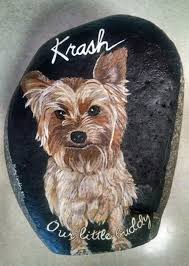 Hand Painted Rocks Stone Paintings Yorkshire Yorkie Dog Pet Portraits Wildlife Artist Animal Custom Memorial Hand Painted Rocks Painted Rock Animals Pet Rocks