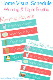Daily routines exercises elementary and beginners level. Home Visual Schedule Printables For Morning And Night Routine Natural Beach Living