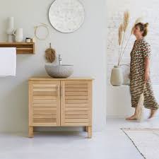 Waschbeckenschrank in braun für ein minimalistisches design. Waschtische Badezimmer Tikamoon