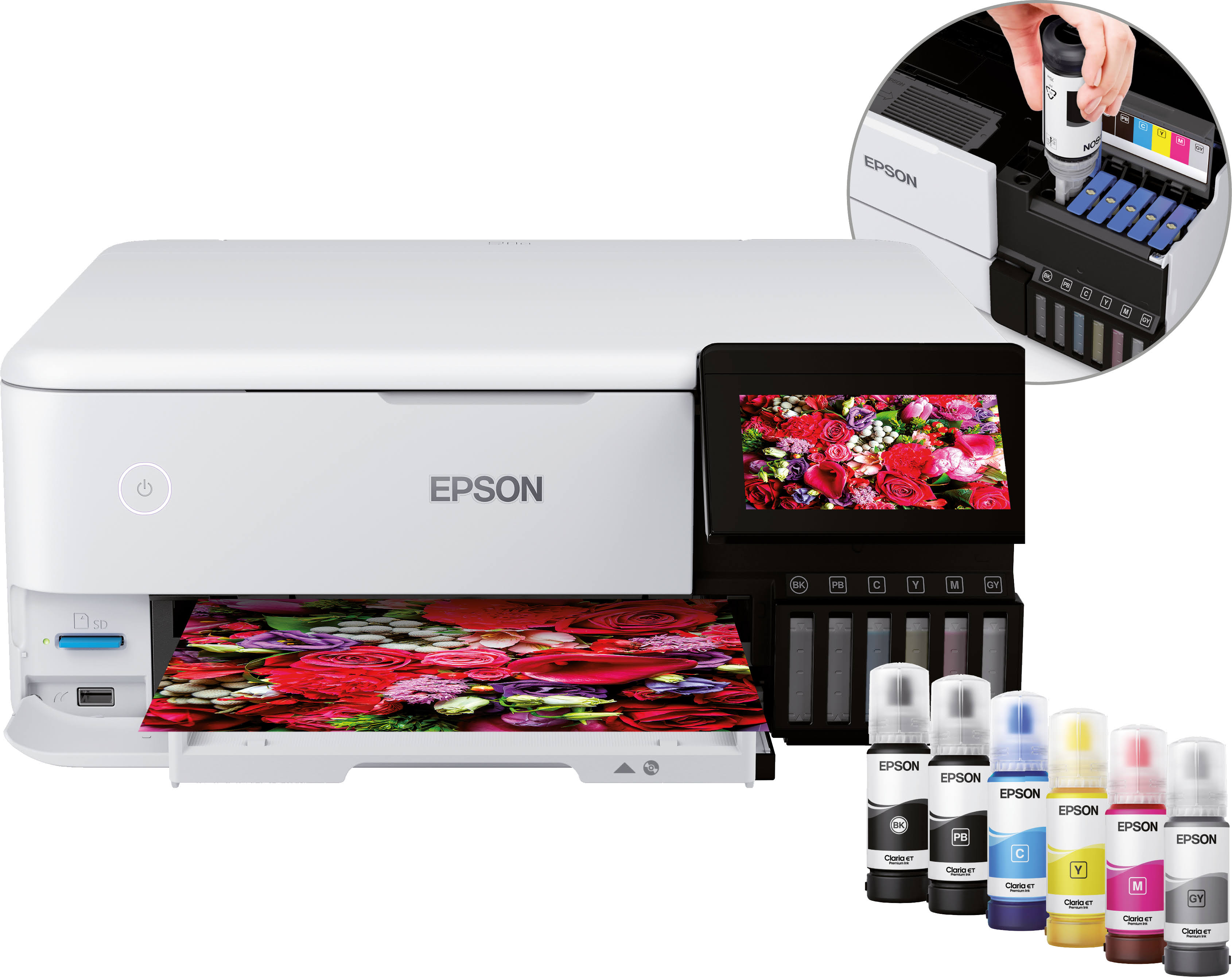 Epson EcoTank Photo ET-8500 Wireless Color All-in-One Supertank Printer