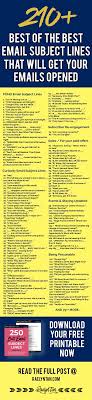 210 Best Email Subject Lines To Drastically Improve Your Open Rates Email Subject Lines Email Marketing Strategy Best Email